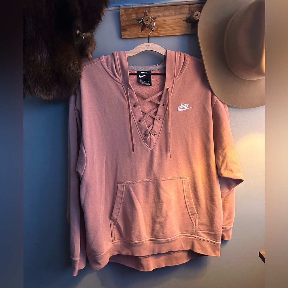 Nike Oversized Lace up hoodie pullover sweater / Size S